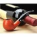 Produktbild gengyouyuan Briar Holzpfeife 211 Manuelle Filterpfeife Klassische Gebogene Tabakpfeife (Hellrot)