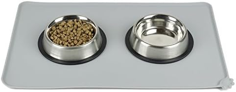 Tinkle ONE Silicone Pet Feeding Mat Waterproof Non-Slip Pet Food Bowl Mat Feeding Tray for Cats and Dogs (Grey )