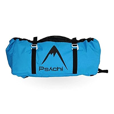 Psychi Sac à cordes d'escalade Psychi, avec bâche, boucles et sangles de transport, bleu