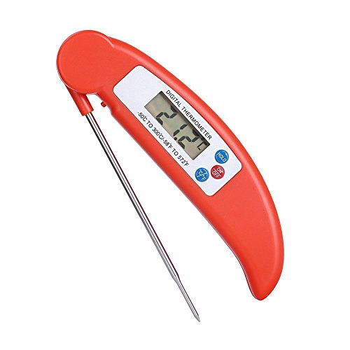 Digital Thermometer - TOOGOO(R) Digital Kueche Thermometer Temperaturmessgeraet Probe Tester mit LCD-Display Lebensmittel Essen und Trinken Getraenke Steak Grill Fleisch - Rot