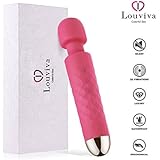 Vibrador AV, Louviva Consoladores Sexuales Mujer Varita mágica, 25 Modos, Carga por USB ( Color Rosa )