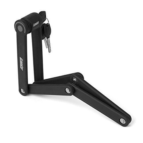 Gregster Fahrradschloss, massives Faltschloss fürs Fahrrad mit kleinem Transportmaß, Schloss inkl. drei Schlüsseln und Halterung, schwarz - 4