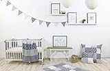BEBILINO ® Nestchen Bettnestchen & Bettumrandung ALLE GRÖSSEN für Babybetten GRAUE STERNE - 3