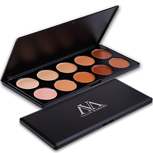 VALUE MAKERS 10 Farben Concealer Palette Makeup Paletten Kosmetik Make-up Creme Corrector Abdeckcreme mit Black Box - 6