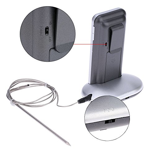 Gazechimp Drahtlose Digital Ofenthermometer Grill Fleisch Thermometer Messen mit Sonde , Transmitter - 4