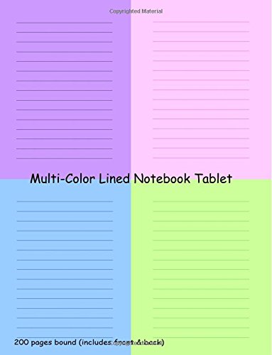 Preisvergleich Produktbild Multi-Color Lined Notebook Tablet