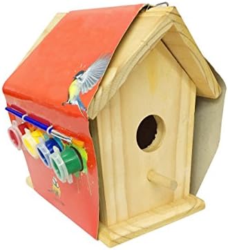 Funmate Paint Your Own Wooden Bird House Real Solid Wood Deluxe Bird House