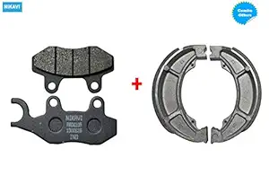 NIKAVI Front & Rear (Combo) Brake Pad + Brake Shoe Set Compatible for Hero Karizma (DP3+BSS14)