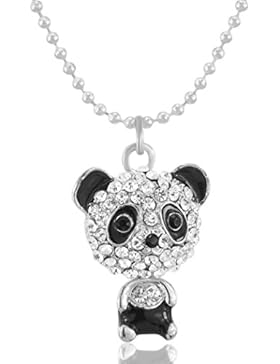 MESE London Diamant-Panda-Halskette Swarowski-Kristalle Anhänger - Elegante Geschenkbox