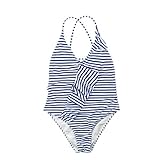 XuxMim Einteilige Frauen Rüschen Bikini gestreiften Badeanzug Bademode Bade Beachwear