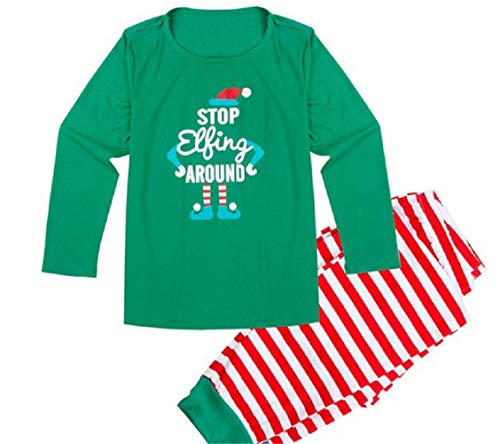 Preisvergleich Produktbild FAMLYJK Passende Familienpyjamas Weihnachten Weihnachtsmann Nachtwäsche Baumwolle Kinder,Mumm