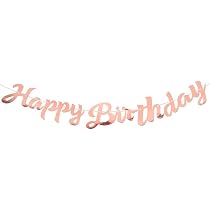 INNORU Bon Anniversaire Banner – Französisches Party-Deko-Set, Roségold Glitzer, Wimpelkette 2,3 M – Für Geburtstage & Jubiläen
