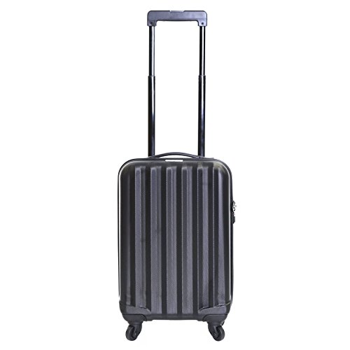 Karabar Bagage Rigide Cabine à Main Valise 54 cm 2,2 kg 31 Litre 4 roulettes, Monaco Noir
