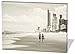 Produktbild Am Strand in Miami, Gemälde Effekt, schönes und hochwertiges Leinwandbild zum Aufhängen in XXL - 120cm x 80cm, echter Holzrahmen, effektiver Pigmentdruck, modernes Design für Ihr Büro oder Zimmer