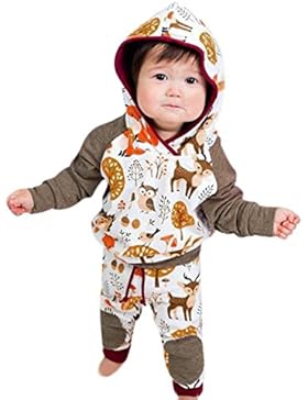 Coole Babykleidung Babymode Babyklamotten Longra Baby Mädchen Jungen Cartoon kapuzenpullover und Lang Hose Baby...
