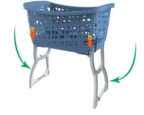 Bama Stand Up Wäschekorb mit Beinen, Kunststoff, sortiert, 60.5 x 40 x 68.5 cm - 4