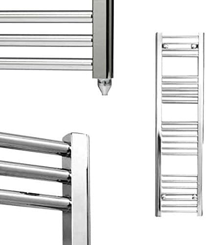 Filled Electric "Electra" Straight Heated Towel Rail Bathroom Radiator, High Output 25mm Bars, 10 year Guarantee, Classic Chrome/White/Anthracite/Sandy Beach/Lava Grey/Ice White, Chrome, 1200 x 300