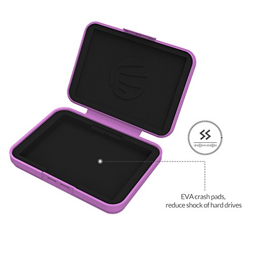 ORICO Festplattentasche Schutztasche Schutzbox (3.5″, Lila) – Aufbewahrungstasche für 3,5 Zoll Festplatten Western Digital WD Seagate Toshiba Samsung Intenso - 5
