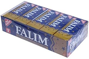TRINOVI.COM Falim Sugarless Plain Chewing Gum with Mastic Flavour, 100 Pieces (5 x 20 Pieces), Sugarless Natural Chewing Gum with Mastic Flavour, Refreshing Button, Long-Lasting Freshness, 100 Pieces - Trinovi