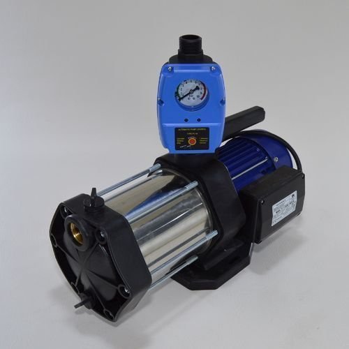 Gartenpumpe Kreiselpumpe Multi 1300 INOX 1300Watt 5-stufig Edelstahl mit integrierten thermischen Schutzschalter. Fördermenge: 5400l/h + Steuerung (Trockenlaufschutz) + Rückschlagventil.