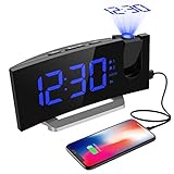 [PANTALLA DE DIMMABLE DE 5 PULGADAS]: La pantalla del Mpow reloj despertador proyector es 5 pulgadas con 6 brillos ajustables le permiten personalizar la pantalla a su gusto que le permite dormir bien por la noche.