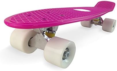 Mad Boards Retro Cruiser Skateboard Complete 22 inch Bendable Board, ABEC-7, for Kids,Youths, Beginners and Advanced Riders, Candy Pink