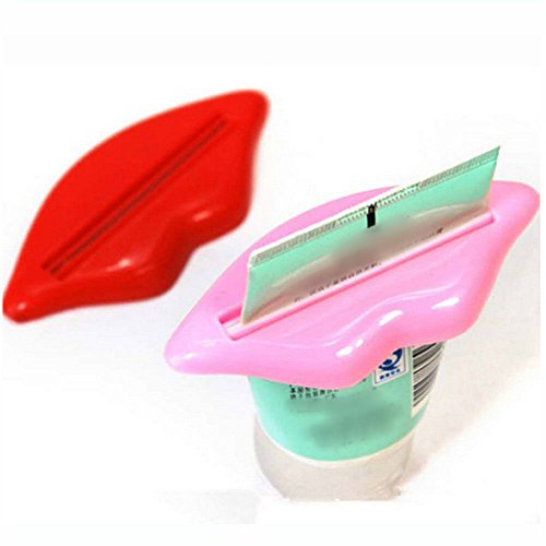 8 Stk Zahnpasta Tube Ausdrücker von GOOTRADES, Tubenquetscher, Lippen, Rot und Rosa - 2