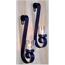 Wandkerzenhalter Schwarz 52cm - Rustikaler Dekohalt Produktbild-Vorschau 6