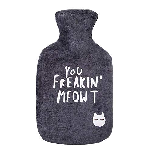 Preisvergleich Produktbild Wärmflasche, niedliche Tiere und Briefe, Wärmflasche mit abnehmbarem und waschbarem Fleece-Bezug, sicher und umweltfreundlich, geeignet für kalte Nächte, besondere Tage und Ausflüge