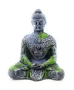 Shirlip Buddha Statue and Artificial Plant Good Looking for Aquarium Pond Fountains, Natural Looking and Water Fall Decorations