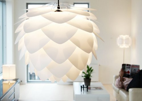 VITA Silvia Hängeleuchte für A++ bis E inkl. Kabel und Fassung weiss D 45 cm Lampe