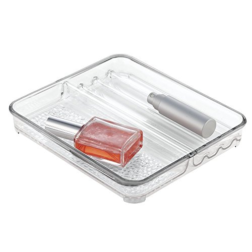 mDesign Kosmetik-Organizer Ablage für Waschtisch/Schrank für Makeup-Pinsel, Eyeliner, Pflegeprodukte – Durchsichtig - 2