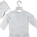 H/B 4 Pcs Cross Embroidery Christening Baptism Romper Infant Satin Vest Set Full Length (Newborn-2T) 0685B S