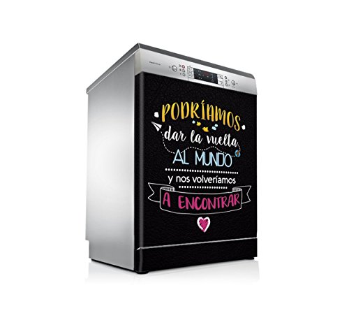 setecientosgramos Vinilo Lavavajillas | Stickers Dishwasher | Pegatina Lavavajillas | Mundo (Black)
