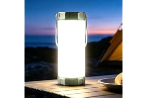 Glocusent 106 LED-campinglampor, upp till 80 timmar, 5 000 mAh campinglykta uppladdningsbar med 5 ljusstyrkor, 3 lägen och SOS, IP68 vattentät, max 1 200 LM, lyktor för strömavbrott vandring, nödorkan