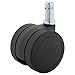 Produktbild Schwenkrolle für Bürostuhl Twin Wheel Caster 2" 50mm - No Mark auf Hartholzboden - Set von 5 - Schwarz