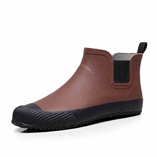 Preisvergleich Produktbild Regenstiefel Willington Männer, Niedrige Wasserdichte Rutschfeste Plastikregen-Aufladungen (Farbe : Braun, Größe : 43)