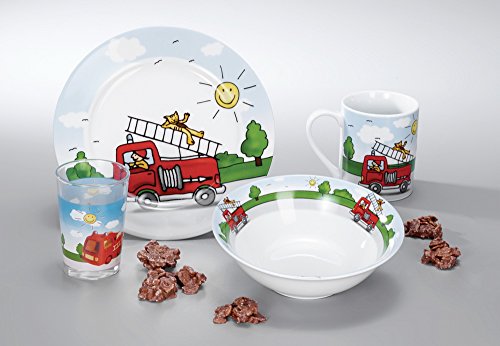 Preisvergleich Produktbild Kinder-Set, Keramik 3Tlg Feuerwehr