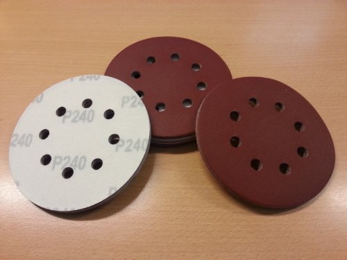 100 Stück SBS Klett-Schleifscheiben Ø 125 mm Körnung 240 für Exzenter-Schleifer 8 Loch