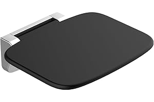 HEUFFE Sgabello Doccia Pieghevole a Muro，Sedile per Doccia da Parete Ribaltabile，Sedia da Doccia Disabili e Anziani（Nero）