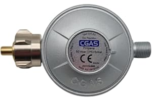 NOLA Gasdruckminderer 50 mbar mit 1/4" Linksgewinde – Druckregler für Propan, Gasgrill, Heizpilz & Gaskocher – 1,5 kg/h Durchfluss, 1–16 bar Eingangsdruck – Art. 770