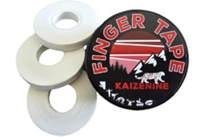 KAIZENINE Finger Tape White Cotton Sports Tape - 4 rolls 0.75cm x 10m Rock Climbing, Bouldering, BJJ, Gymnastics, Weightlifting and more - Injury Prevention - Protects Blisters (1 Pack 4 Rolls)