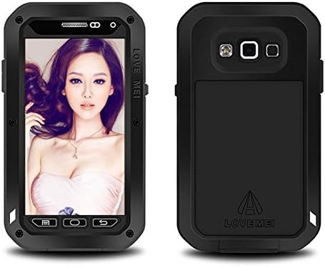 LOVE MEI Powerful Dirt/Shockproof Protective Case With Corning Gorilla Glass for Samsung Galaxy A3 - Black