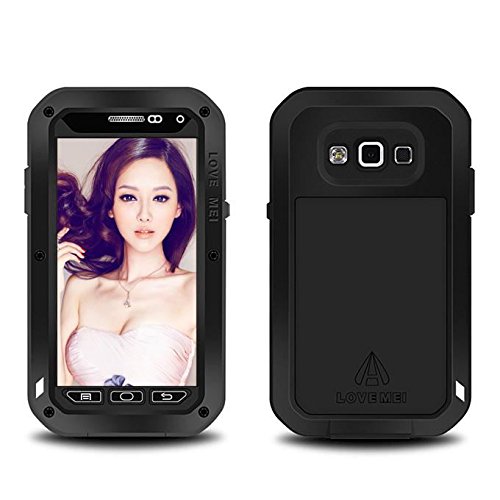 LOVE MEI Powerful Dirt/Shockproof Protective Case With Corning Gorilla Glass for Samsung Galaxy A3 - Black