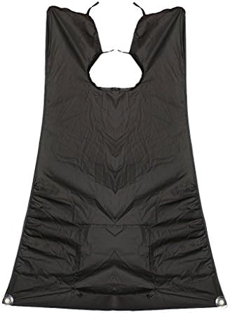 Beard Apron Gather Cloth Bib Facial Hair Trimmings Catcher Cape Sink White/Black - Black, 70mm