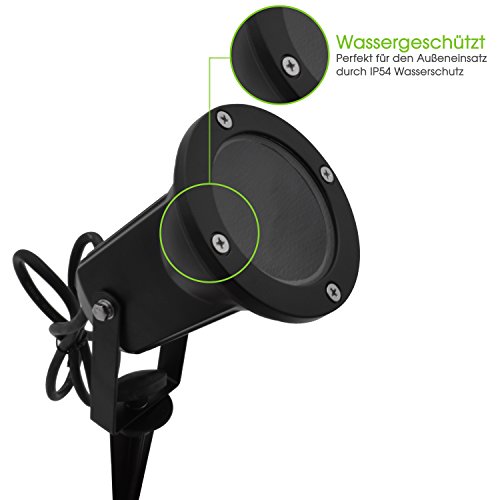 National Electronics Gartenstrahler LED mit Erdspieß GU10 inkl. 7W COB LED Aussenstrahler LED Gartenleuchte Gartenlampen Set Spotlichter Spotlampe Ambientebeleuchtung Strahler außen Garten Gartenbeleuchtung IP54 6er Set - 4