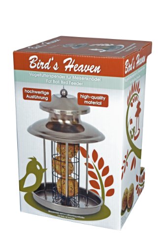 Vogelfutterspender Vogelfutterhaus aus Metall Bird´s Heaven Vogelhaus für Meisenknödel Vogelfutter