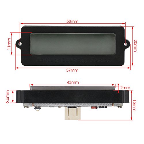 DROK® DC 8-63V Blei-Säure-Batterie-Kapazität Tester, Grün LCD-Digital-Display-Lithium-Batterie-Statusanzeige , 12V / 24V / 36V / 48V-Batterie-Kapazität Monitor-Panel-Messgerät, Universal Auto Fahrzeug Auto Electric Menge Detector - 6