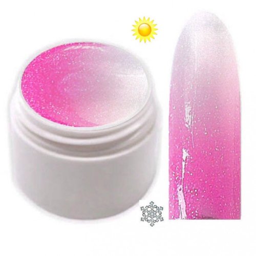 xxl-cosmetic Thermo Farbgel UV Gel Farbwechsel Pink Glitter - Weiß Glitter 5ml TFG-5