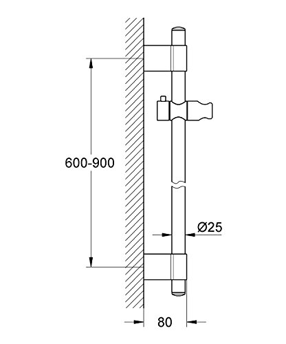 Grohe Power&Soul Brausestange 900mm, variable Bohrlöcher zur Befestigung, chrom - 2